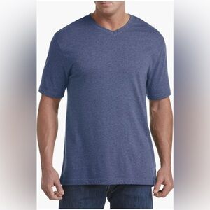 Harbor Bay DXL Big & Tall Jersey V-Neck T-Shirt Blue